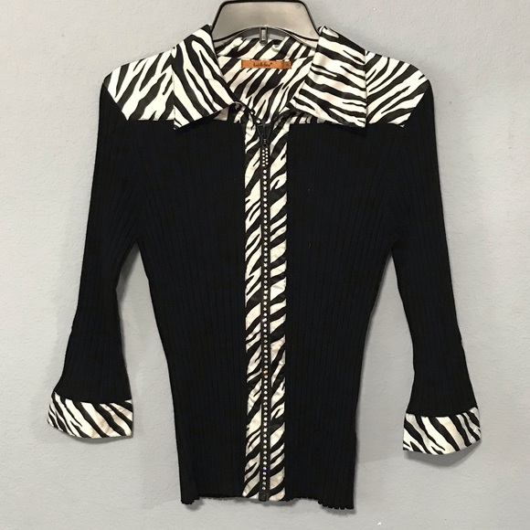 Belldini Sweaters - Belldini XL Sweater with Zebra Trim